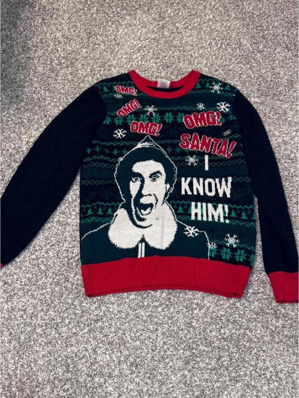 🎄 Unisex Elf “OMG! Santa! I Know Him!” Ugly Christmas Sweater 🎄